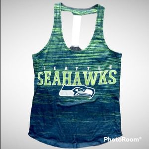 NFL Seattle Seahawks Blue and Green Racerback Tank Size Medium